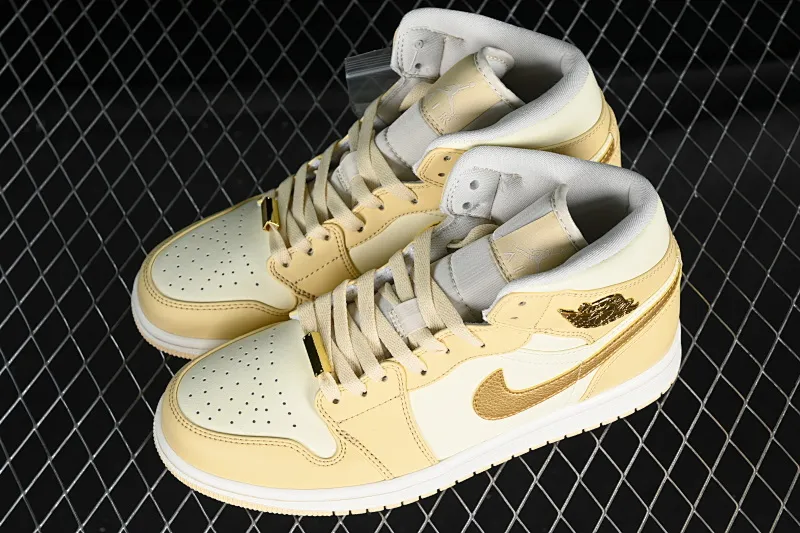 All categories Air Jordan Jordan series basketball shoes Air Jordan 1 Mid Nk Air Jordan 1 Mid AJ1 Joe 1 white gold Chinese casual sneakers FB9892-200